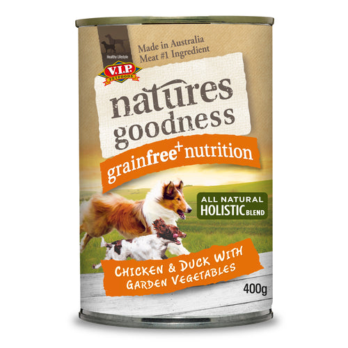 Natures Goodness - 400g Chicken With Duck And Garden Vegetables Grain Free Adult Dog Wet Food - 12 Pack