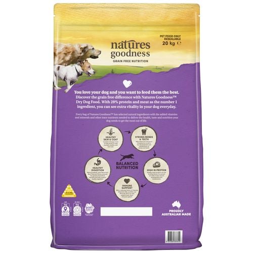 Natures Goodness - 20kg Wild Game With Sweet Potato Adult Dog Dry Food - petservo