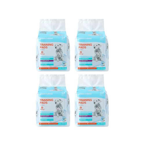 4x 25PK Paws & Claws 56x56cm Antibacterial Training Pads