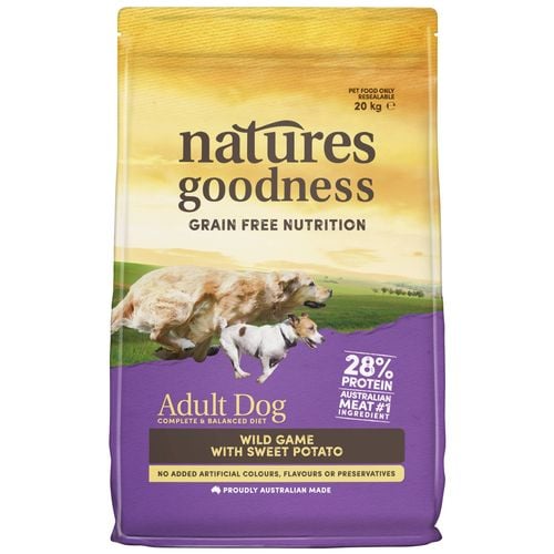 Natures Goodness - 20kg Wild Game With Sweet Potato Adult Dog Dry Food - petservo