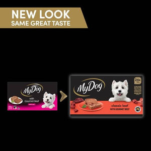 My Dog - 100g Classic Loaf with Gourmet Beef Adult Wet Dog Food - 24 Trays - petservo