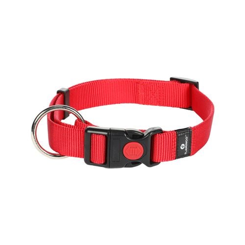 Flamingo - Ziggi Medium Red Dog Collar - petservo