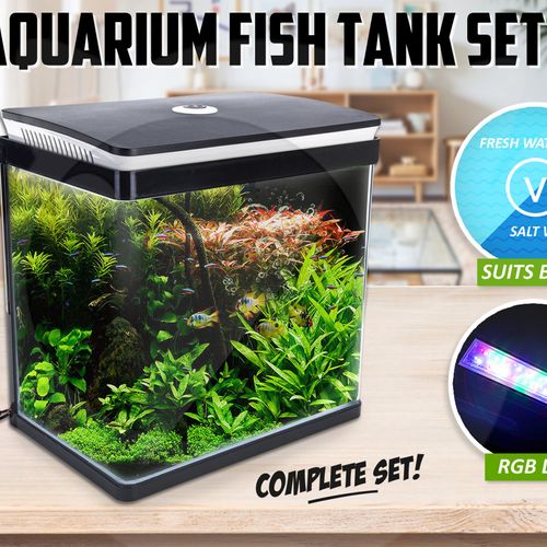 Dynamic Power - Aquarium Fish Tank 30L Curved Glass RGB LED