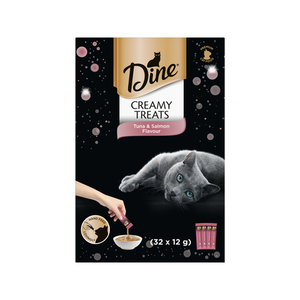 Dine - Creamy Treats 12g Tuna & Salmon Flavour Cat Treats - 32 Sachets - petservo