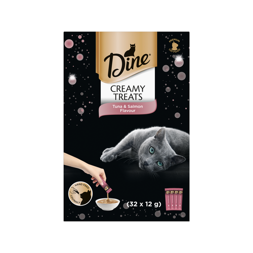 Dine - Creamy Treats 12g Tuna & Salmon Flavour Cat Treats - 32 Sachets - petservo