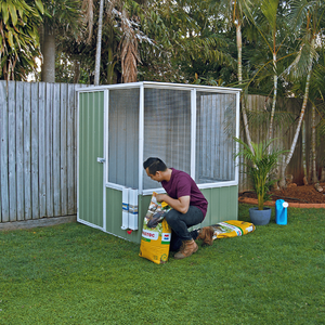 The Organic Garden Co - 1.52 x 1.52 x 1.8m Pale Eucalypt Chicken Coop - Pet Servo