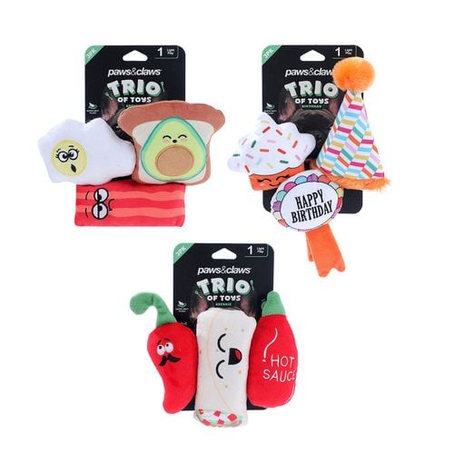 Paws & Claws - Mini Trio Dog Toy - 3 Pack - Petservo