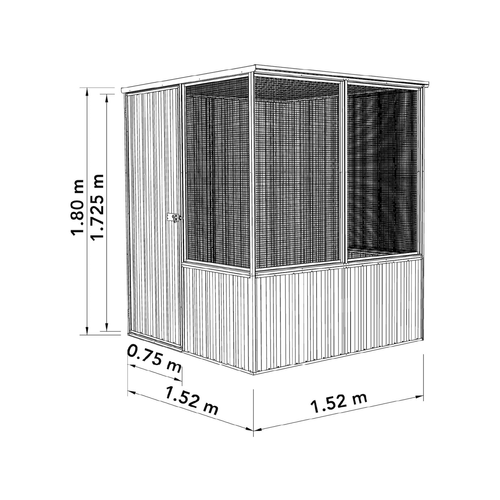 The Organic Garden Co - 1.52 x 1.52 x 1.8m Pale Eucalypt Chicken Coop - Pet Servo