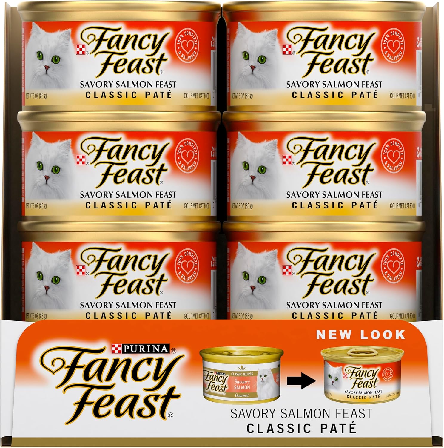 FANCY FEAST - Adult Savoury Salmon Pate Wet Cat Food 24x85g - Petservo