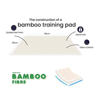 Paws & Claws - 56 x 56cm Bamboo Fibre Pet Training Pads - 25 Pack - Petservo