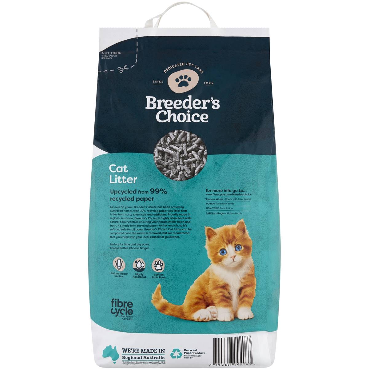 Breeders Choice - Paper Cat Litter - 24L