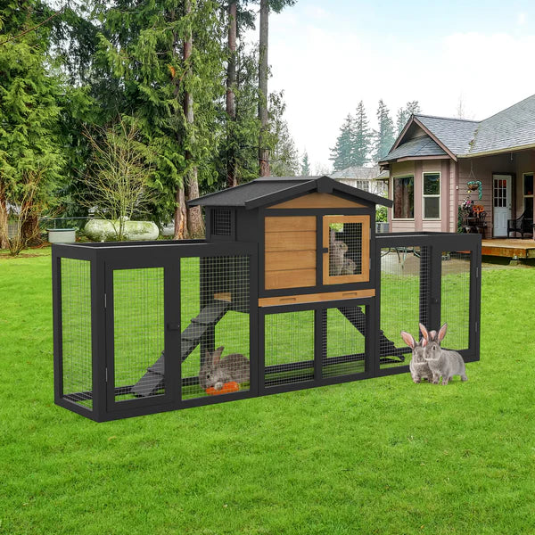 Advwin - Rabbit Hutch Wooden Chicken Coop Brown - Petservo