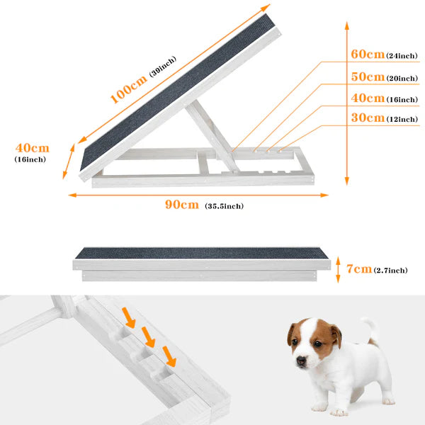 Advwin - Pet Ramp Dog Stairs Adjustable Ladder - petservo