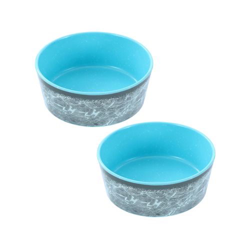 Paws and Claws - 500ml Tuff Stuff Pet Bowl - Aqua - 2PK