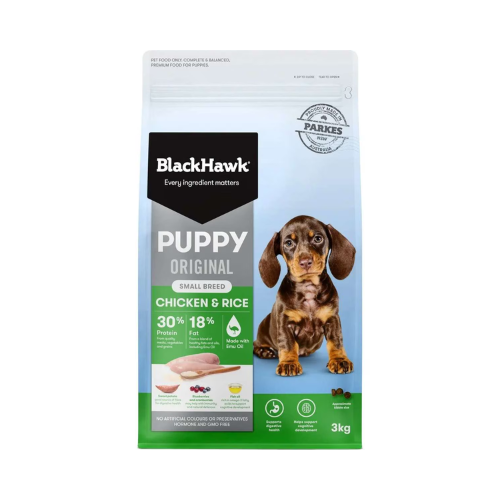 Black Hawk - Chicken And Rice Small Breed Puppy Dry Dog Food 3kg - Petservo