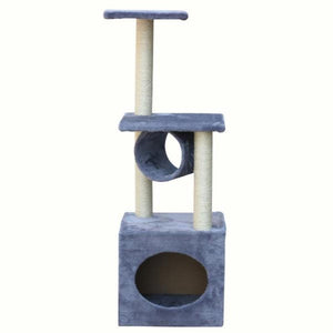 112 cm Grey Cat Kitten Scratching Post Tree Scratcher Pole - Pet Servo