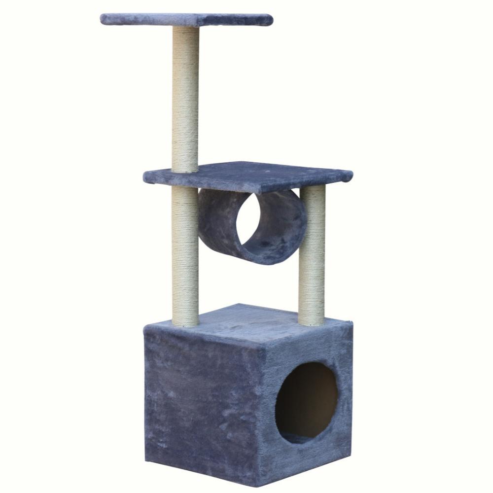 112 cm Grey Cat Kitten Scratching Post Tree Scratcher Pole - Pet Servo