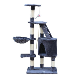 yes4pets - 120 cm Multi level Cat Kitten Scratching Post Tree-Grey - Pet Servo