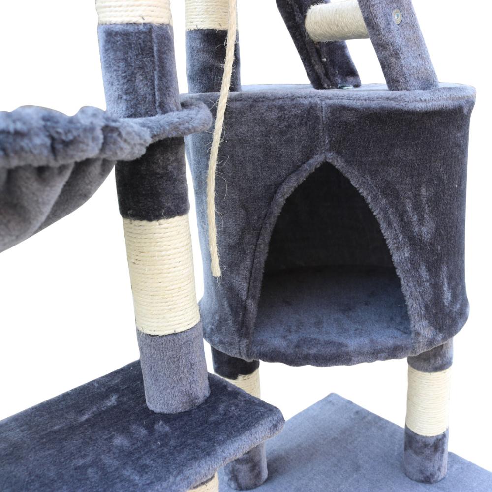 yes4pets - 120 cm Multi level Cat Kitten Scratching Post Tree-Grey - Pet Servo