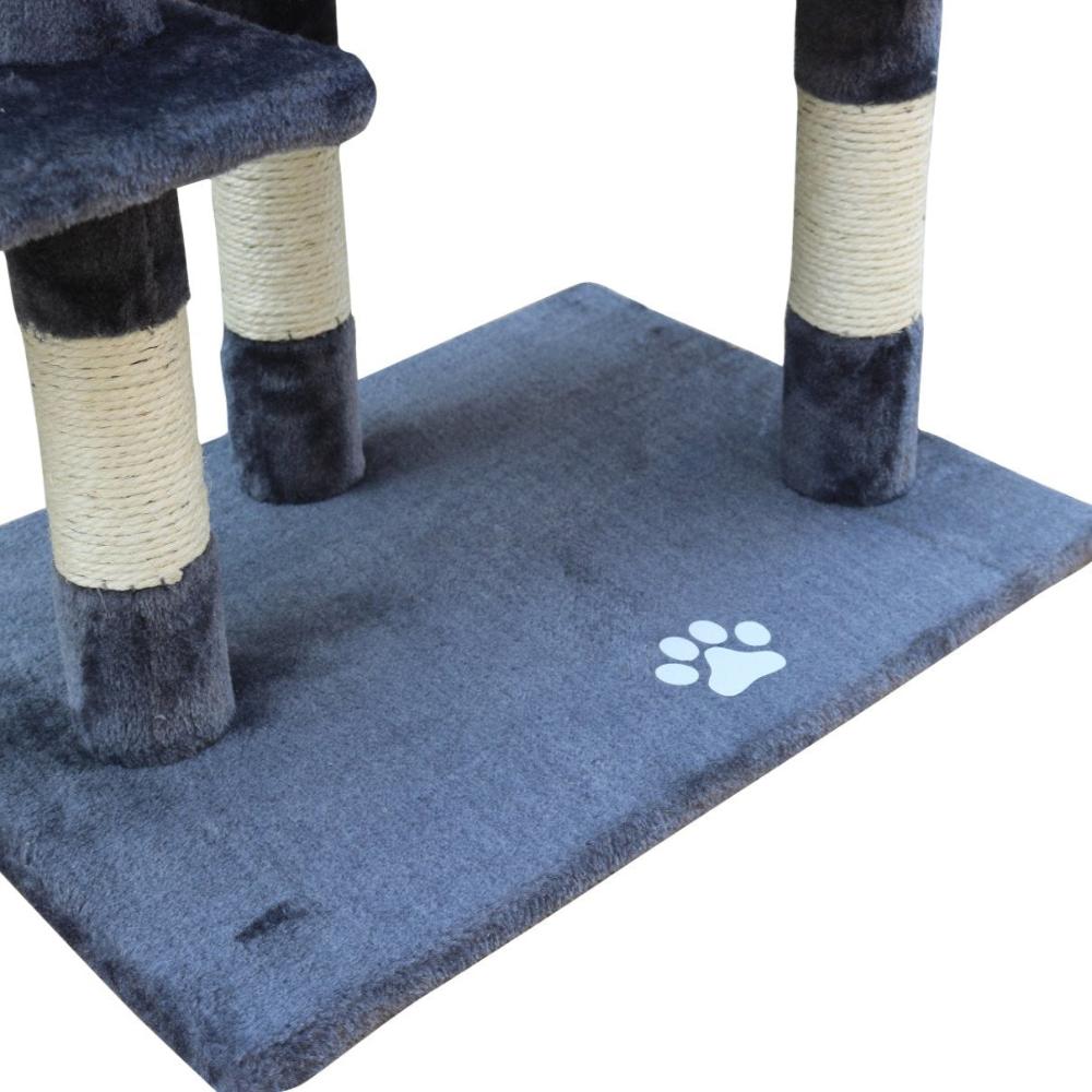 yes4pets - 120 cm Multi level Cat Kitten Scratching Post Tree-Grey - Pet Servo