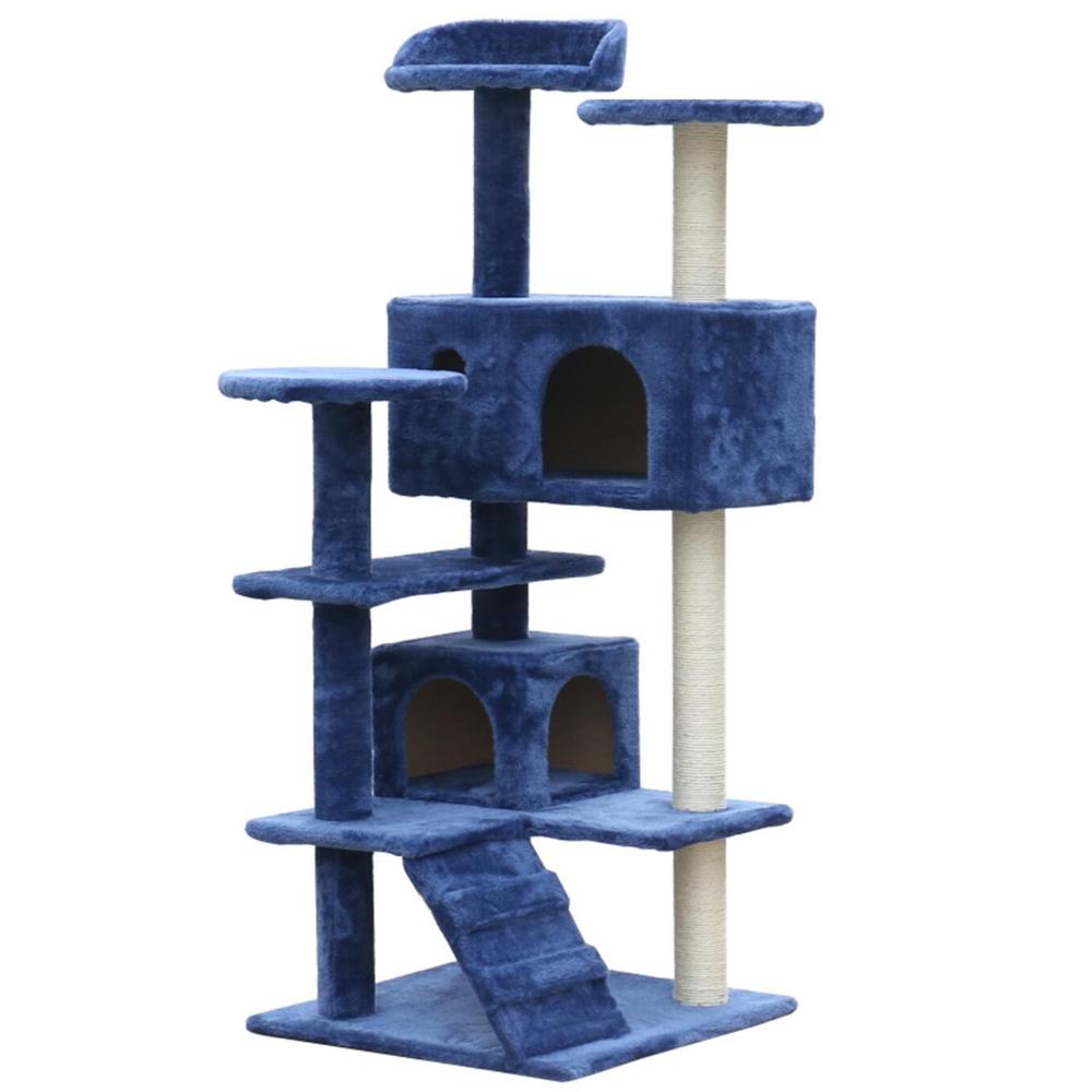 130 cm Blue Cat Scratching Post Tree Scratcher Pole-Blue - Pet Servo