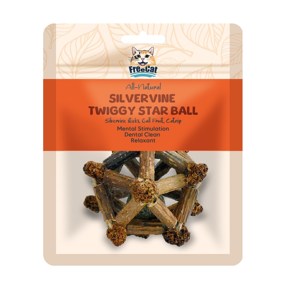 Freecat - All Nature Silvervine Twiggy Star Ball -1pc - Pet Servo