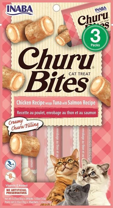 Inaba - Churu Bites Chicken Recipe wraps Tuna with Salmon Recipe - Petservo