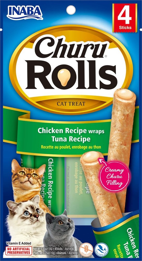 Inaba - Churu Roll Chicken Recipe Wraps Tuna Recipe - Petservo