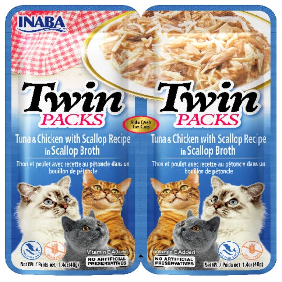 Inaba - Twin Packs Tuna with Chicken & Scallop Flavored Broth - Petservo