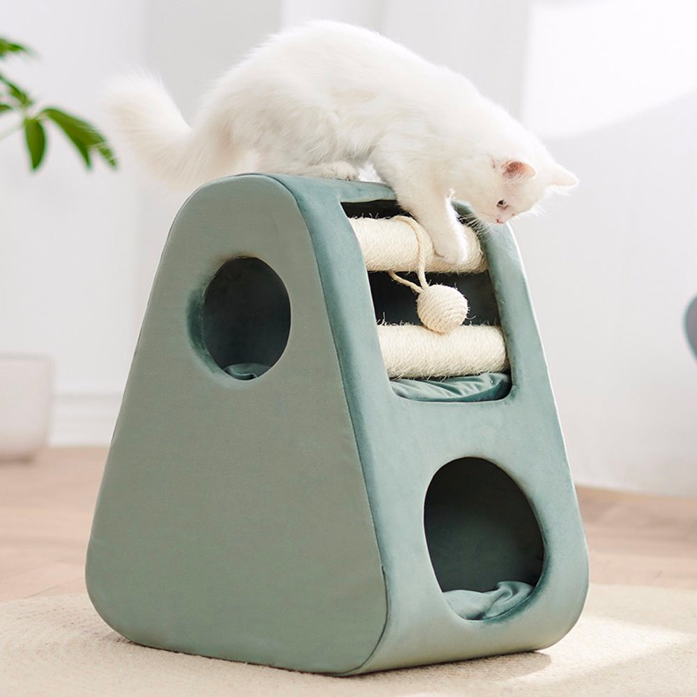 Pawz - Petsbelle Solid Wood Cat Tree Green 35x62cm - petservo