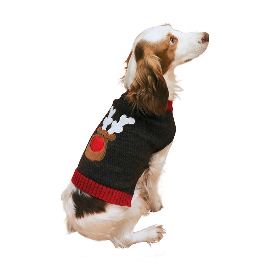 Rosewood - Brown Reindeer Sweater - Pet Servo