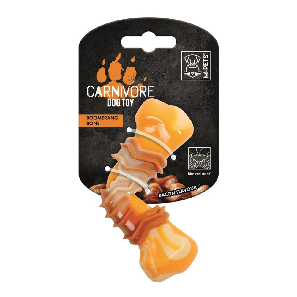 Rosewood - CARNIVORE Dog Toy Boomerang Bone - Bacon - petservo 