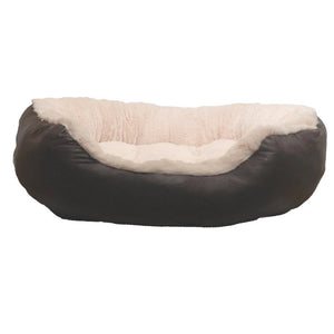 Rosewood - FAUX Leather Oval Bed - petservo