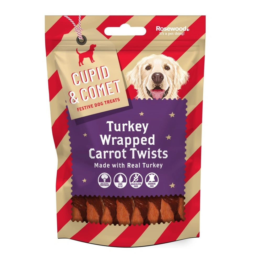 Rosewood - TURKEY WRAPPED CARROT TWIST DOG TREATS 100G - Pet Servo