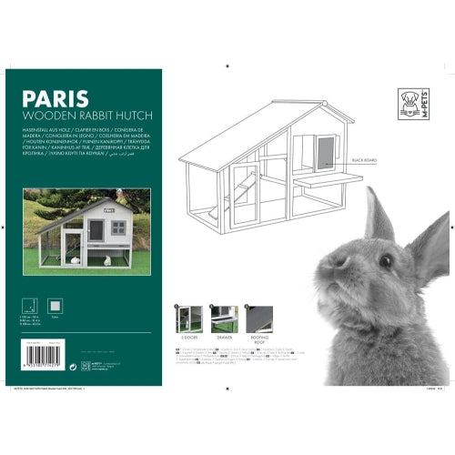 M-PETS - PARIS Wooden Hutch - Petservo