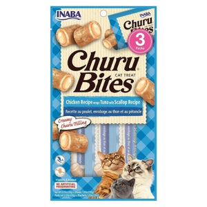 Inaba - Churu Bites Chicken Recipe wraps Tuna with Scallop Recipe 3 pack - Pet Servo