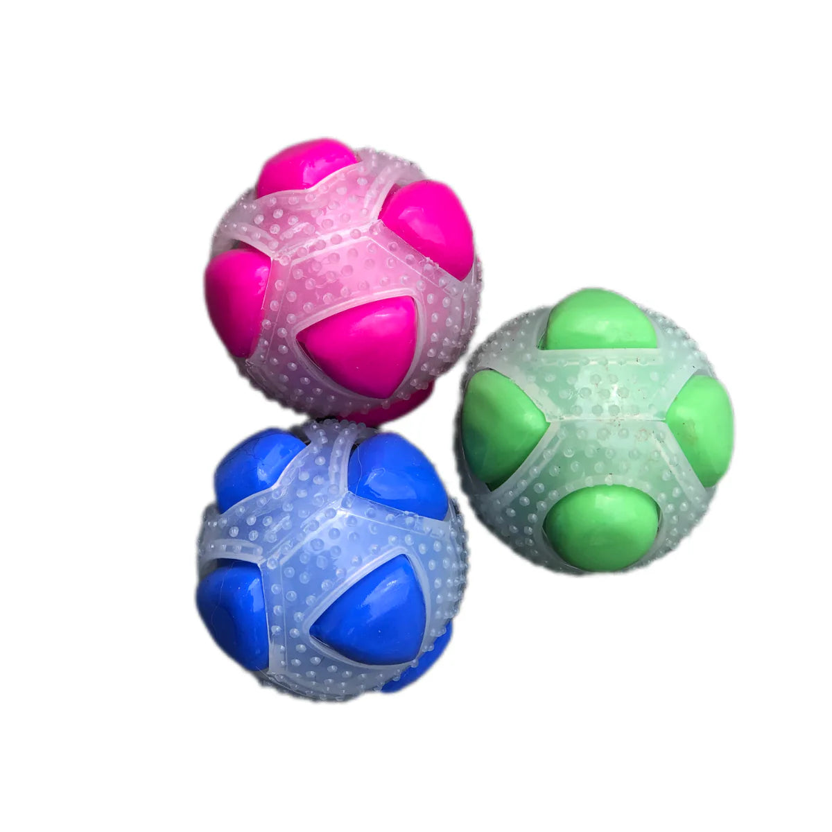 Dog Toy Squeaky Ball 8.5Cm Glow In Dark 3 Asstd Colours