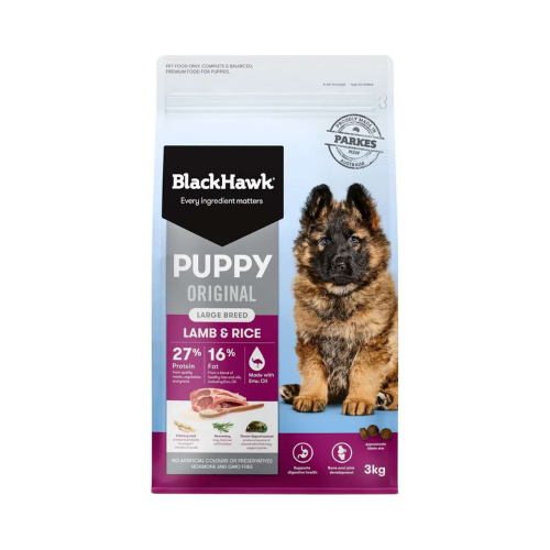 Black Hawk - Lamb And Rice Large Breed Puppy Dry Dog Food 3kg - Petservo