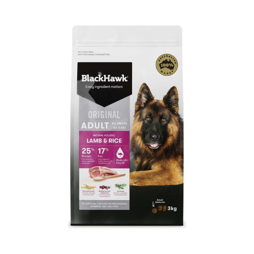 Black Hawk - Original Adult Lamb and Rice Dry Dog Food 3kg - Petservo