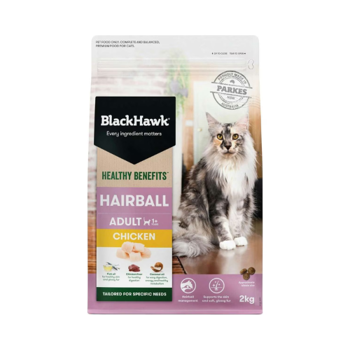 Black Hawk - Healthy Benefits Hairball Chicken Adult Dry Cat Food 2kg - Petservo