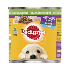 Pedigree - Puppy Wet Dog Food With Chicken & Rice Mince Can 700g - Petservo