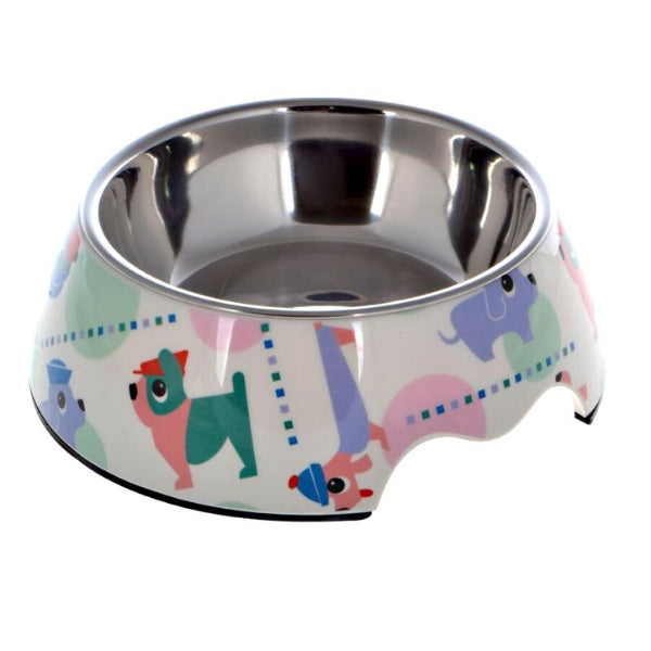 Lepets - Large Mellamin Pet Bowl -Dog Prints - petservo