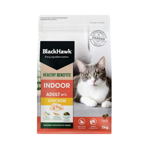 Black Hawk - Healthy Benefits Indoor Chicken Dry Cat Food 2kg - Petservo