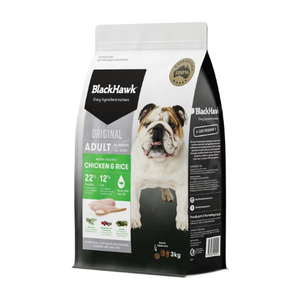 Black Hawk - Chicken And Rice Adult Dry Dog Food 3kg - Petservo