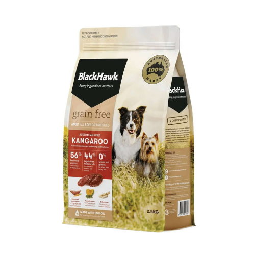 Black Hawk - Grain Free Adult Kangaroo Dry Dog Food 2.5kg - Petservo