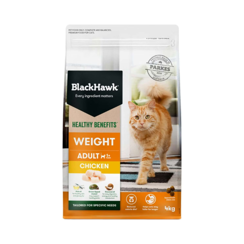 Black Hawk - Healthy Benefits Weight Chicken Adult Dry Cat Food 4kg - Petservo