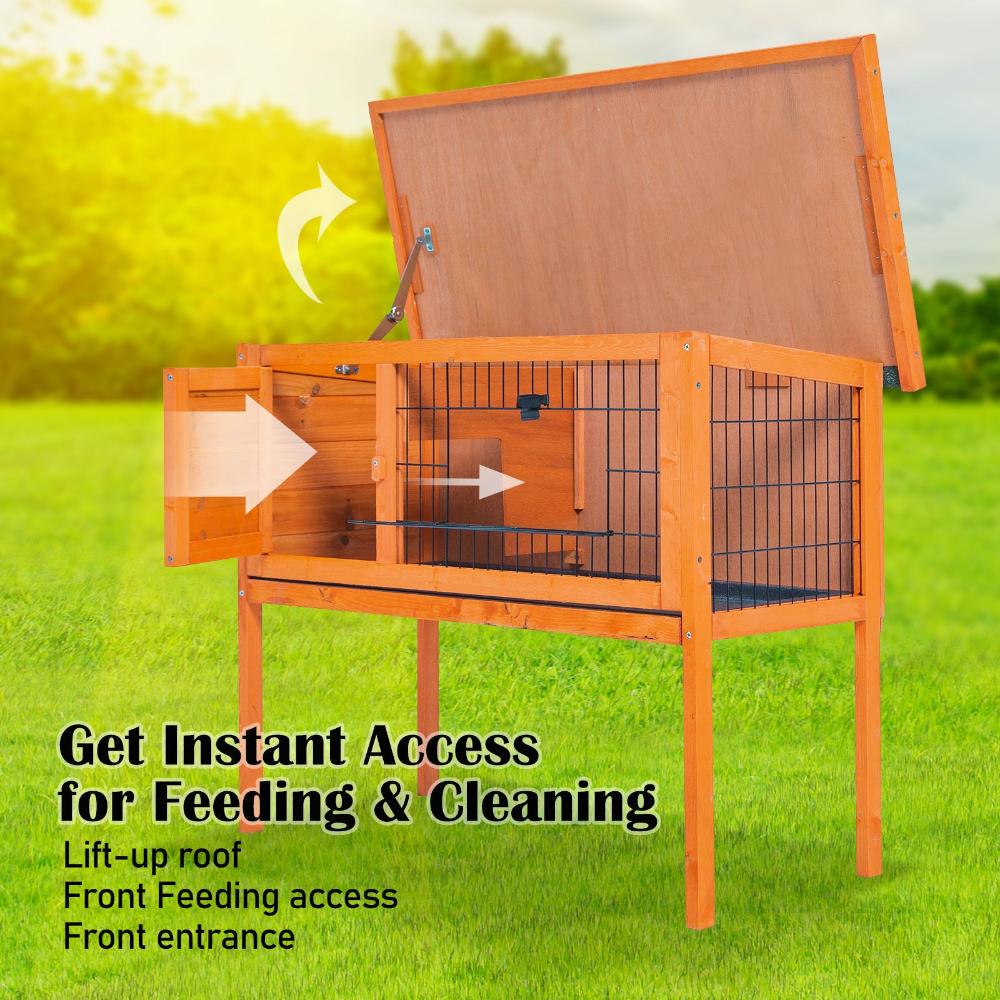 yes4pets - Rabbit Hutch Chicken Coop 91 x 45 x 70cm Free Standing Cage Run Eden - Pet Servo