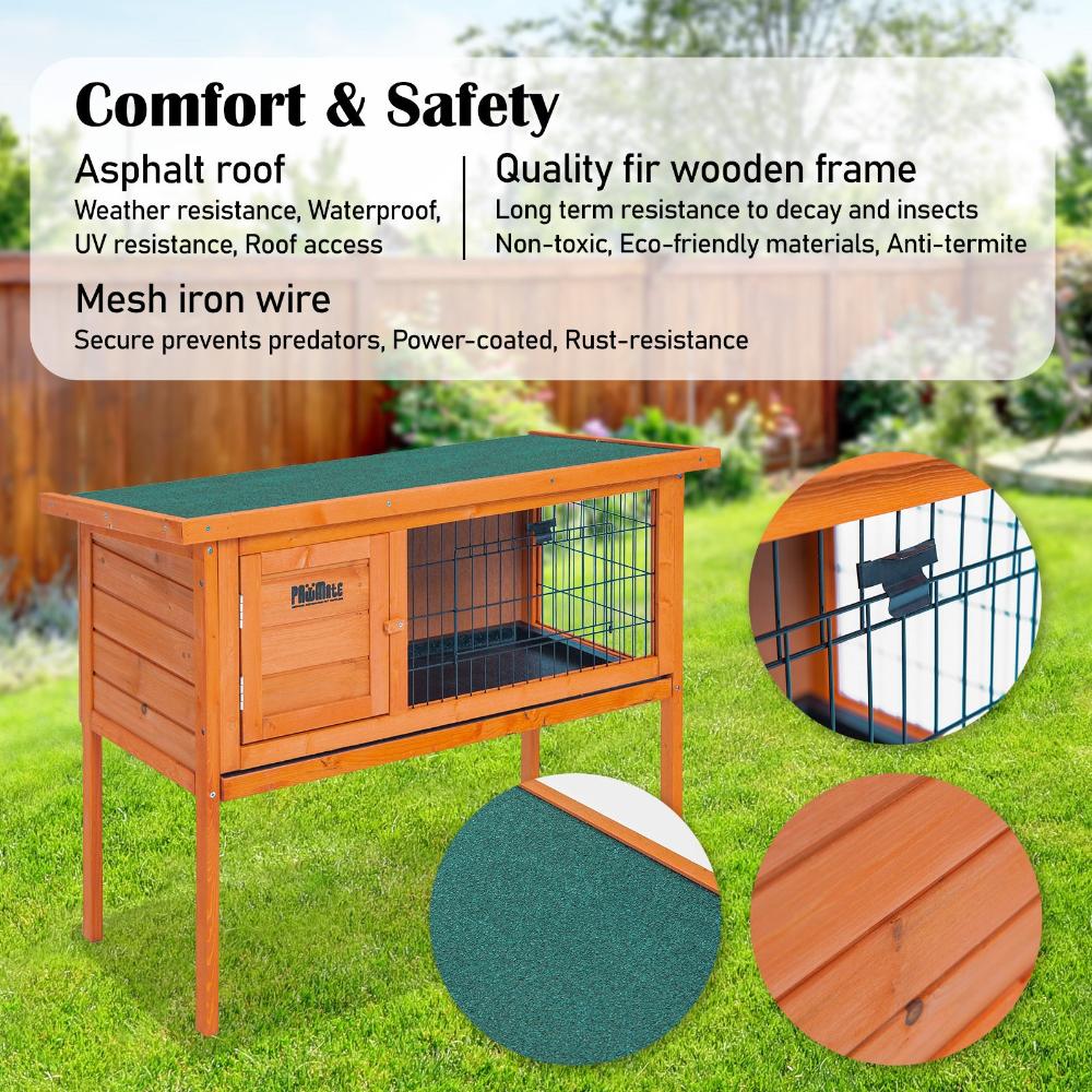 yes4pets - Rabbit Hutch Chicken Coop 91 x 45 x 70cm Free Standing Cage Run Eden - Pet Servo