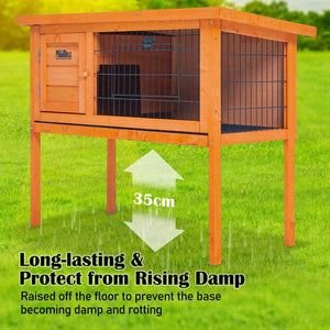 yes4pets - Rabbit Hutch Chicken Coop 91 x 45 x 70cm Free Standing Cage Run Eden - Pet Servo