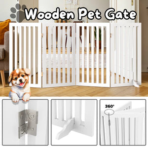 Advwin - Wooden Pet Gate Dog Fence - petservo